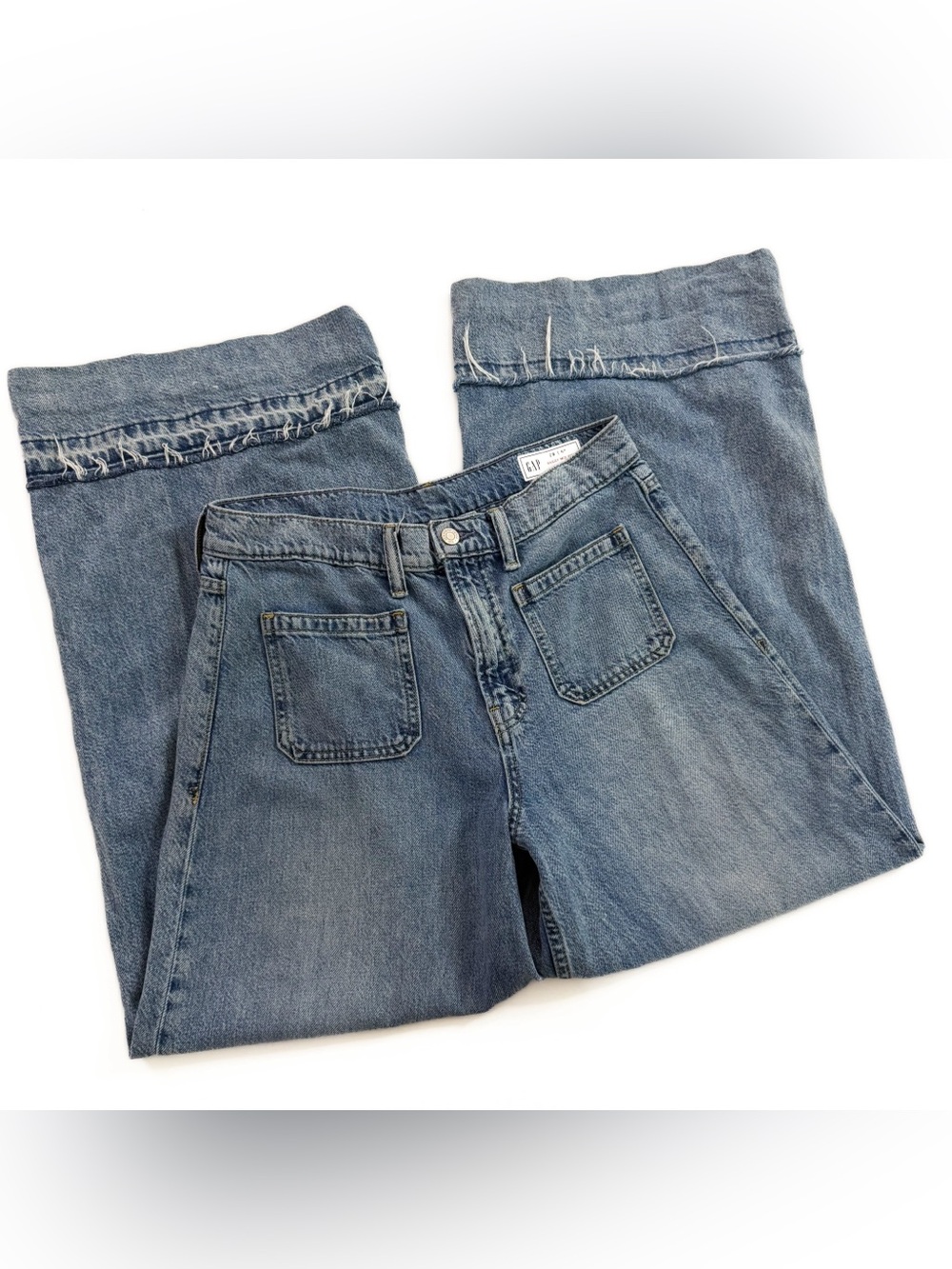 Gap Jeans Womens 28 6 Regular Baggy Mid Rise Raw Hem - Picture 3 of 10